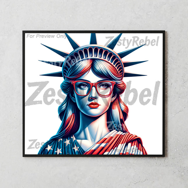 Stylish Liberty design with red-white-blue for sublimation tumblers and DIY gifts.