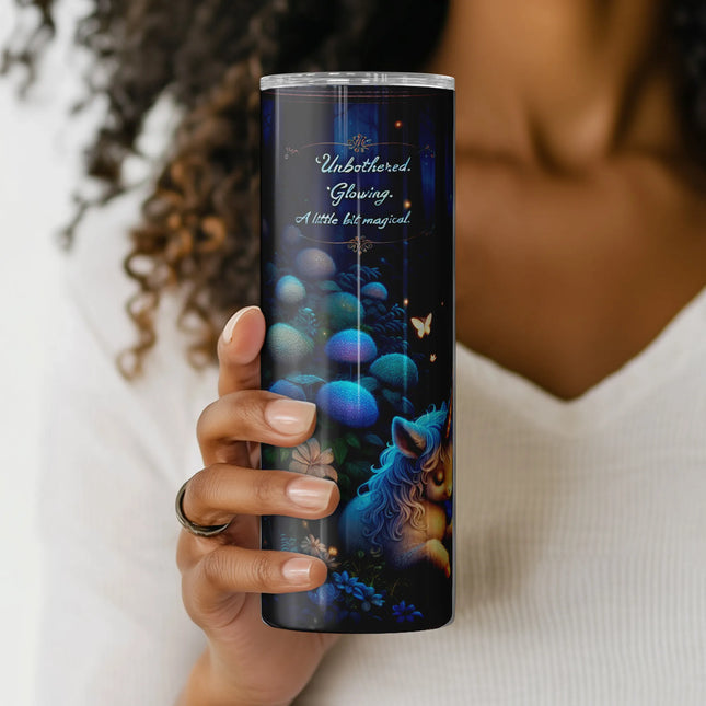 A little bit magical unicorn wrap PNG with soft lighting and peaceful vibes for tumbler makers.