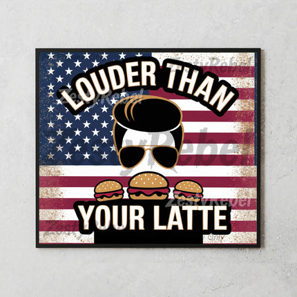 Red, white, and blue sublimation wrap with vintage style, burgers, and conservative message.