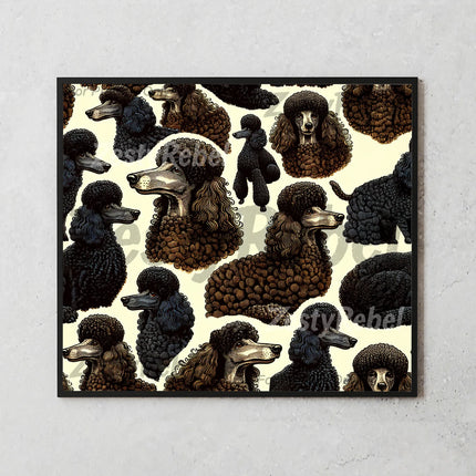 Best poodle tumbler png for print on demand – seamless dog art design for wall art and mugs