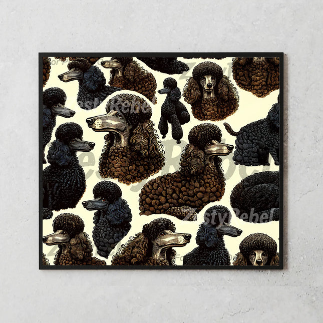 Best poodle tumbler png for print on demand – seamless dog art design for wall art and mugs