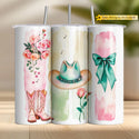 Rustic cowhide pattern 20oz tumbler wrap PNG design for DIY sublimation crafters and Western-style gifts.