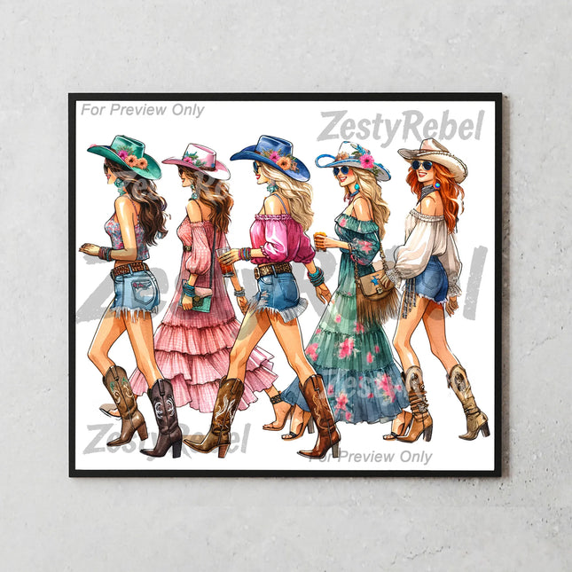 Best tumbler png for print on demand – cowgirl bachelorette wrap for wall art and rustic drinkware